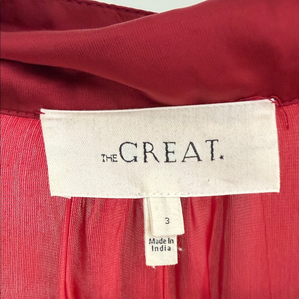 THE GREAT. Red Embroidered Maxi Dress - Picture 3 of 4